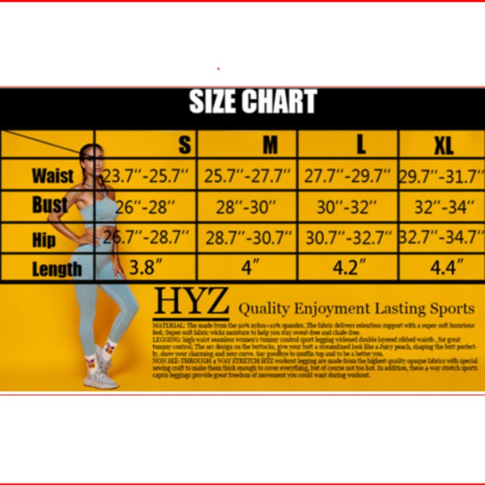 HYZ Women's Seamless Workout 2 Piece Outfits High Waist Legging Adjustable Strap - Picture 9 of 9